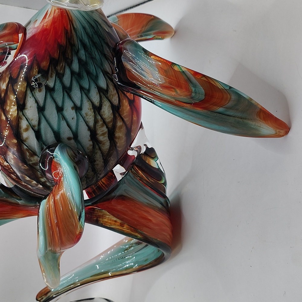 Hudson Glass Company Gorgeous Large Angel Fish Blown Glass Sculpture 14"L x 12"H - Picture 6 of 9